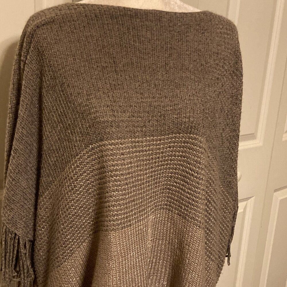 Brown Knit Poncho ~ One Size